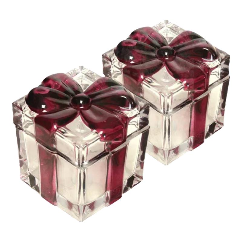 Fleventz Retro Crystal Glass Bow-Knot Candy Jar with Lid