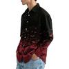 Men's Long Sleeve Button Down Halloween Print Shirt for Party Costume