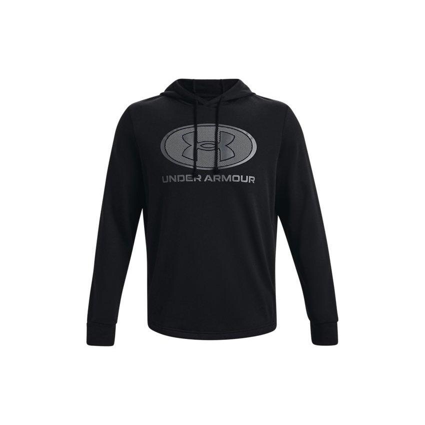 Under Armour Rival Terry Pullover Hoodie Black Grey Men s 1369470-001 XL