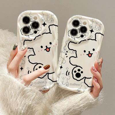 For Apple 15 Mobile Phone Case 14pro Line Puppy for IPhone16promax Lens All-inclusive 13mini/12