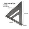 7-inch Aluminum Alloy Metric Imperial Woodworking Triangle Corner Ruler