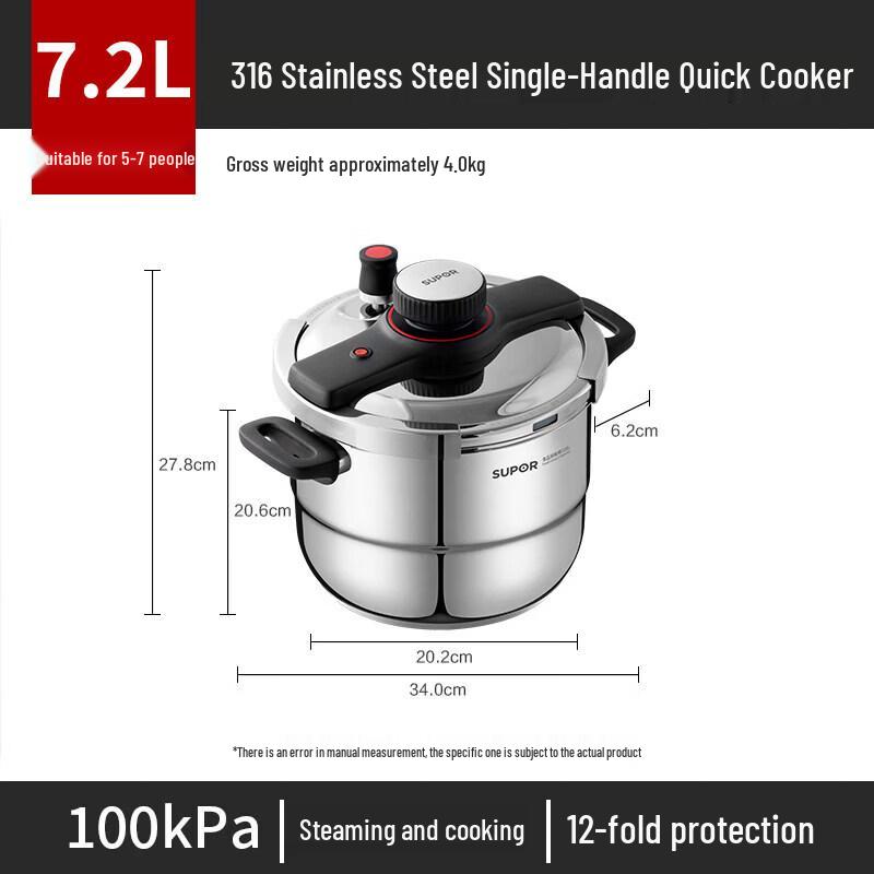 SUPOR 316L Stainless Steel Pressure Cooker