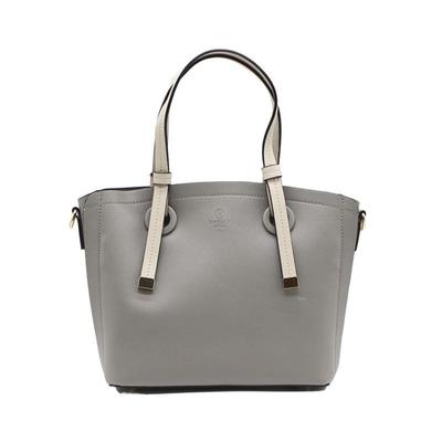 Linle Women's Tote Bag, Shoulder Bag, Handbag, 2-Way Bag with Front Pocket, Work Bag, Simple Design, D.KELLY (956 Gray)