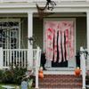 1pcHalloween Blood Handprint Door Curtain Haunted House Realistic Blood-stained Gauze Party Decoration Home Courtyard Door Curta