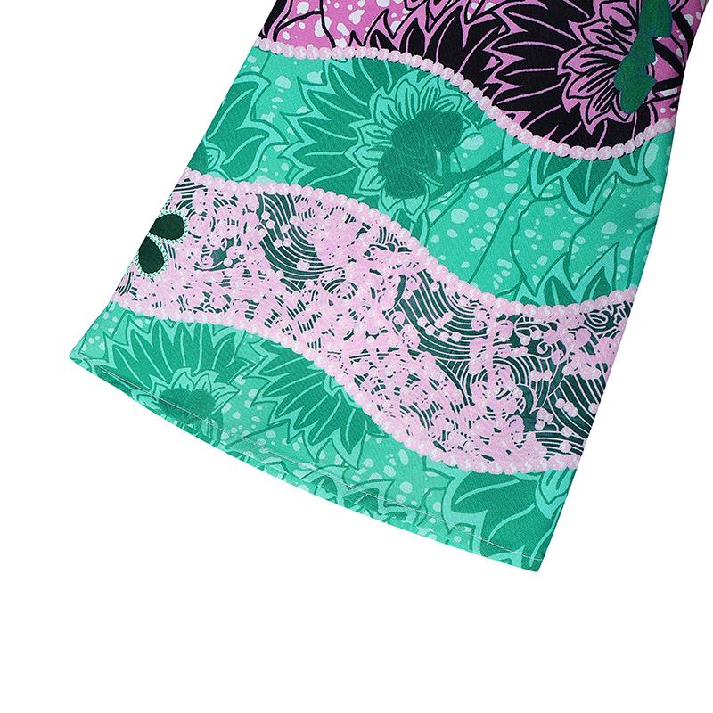 Übergröße Damen Glockenärmel Blumendruck Lässig Locker Maxi Langes Kleid Roben