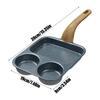 Egg Pan 3 Section Breakfast Pan With Spatula And Brush Heat-Resistant Handle Skillet For Omelette Bacon Meal Preparation Cooking