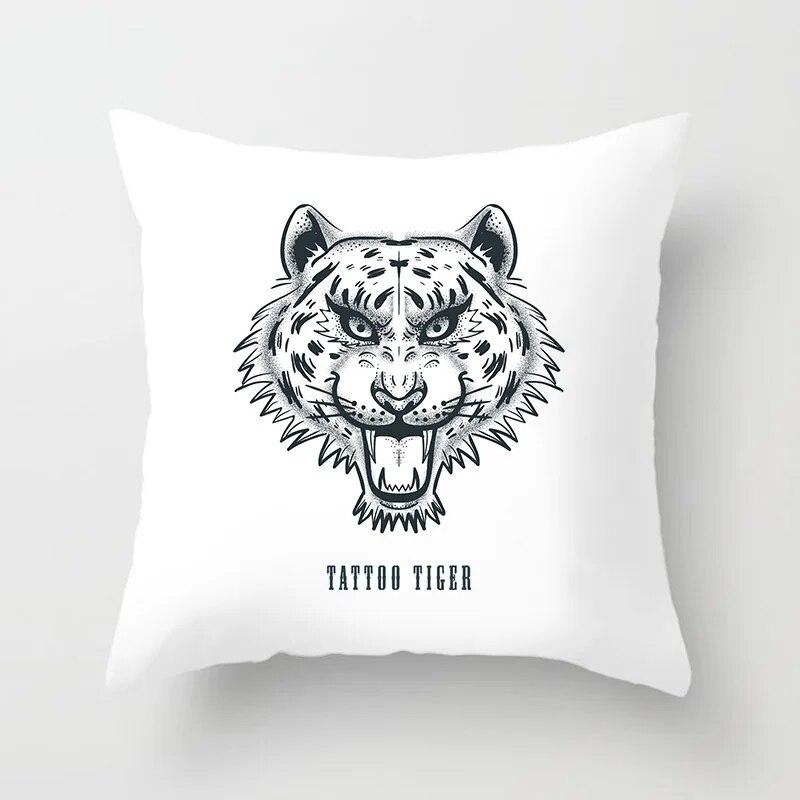 Geometric Cushion Cover Cute Dog Cat Pillowcase Sofa Living Room Home Decor Cartoon Animal