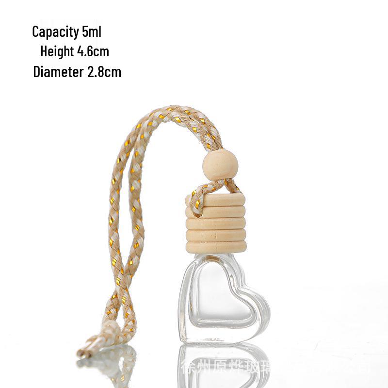 Glass Car Diffuser Bottle with Lanyard, 8ml/10ml, High-Value Aromatherapy Refillable Pendant with Lid.