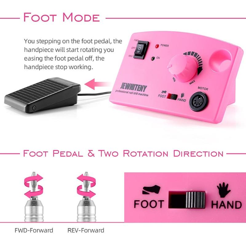 Handheld Nail Drill Machine 30000rpm Professional Nail Drill Electric Nail File Kits for Nail Shaping Buffing Gel Nails