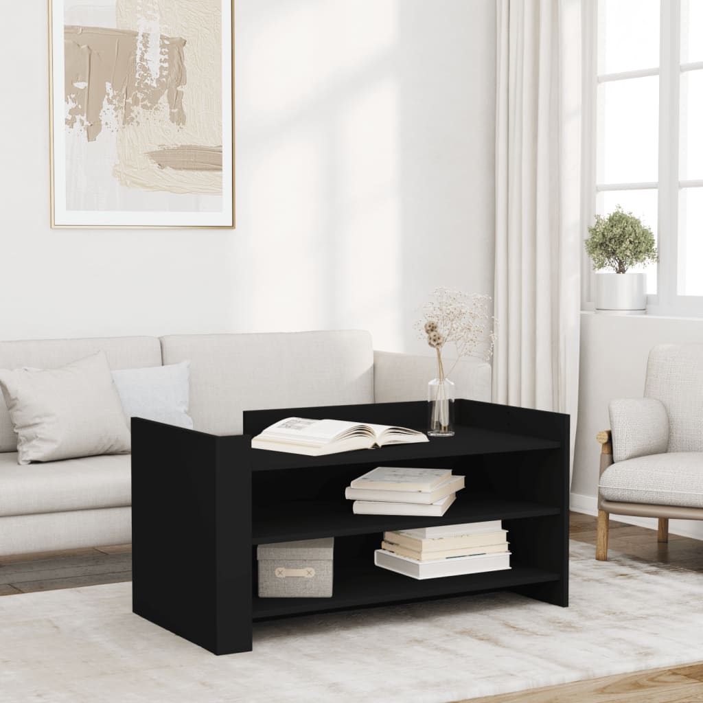 Vidaxl Stolik Kawowy, Czarny, 100X50X50 Cm, Materiał Drewnopochodny