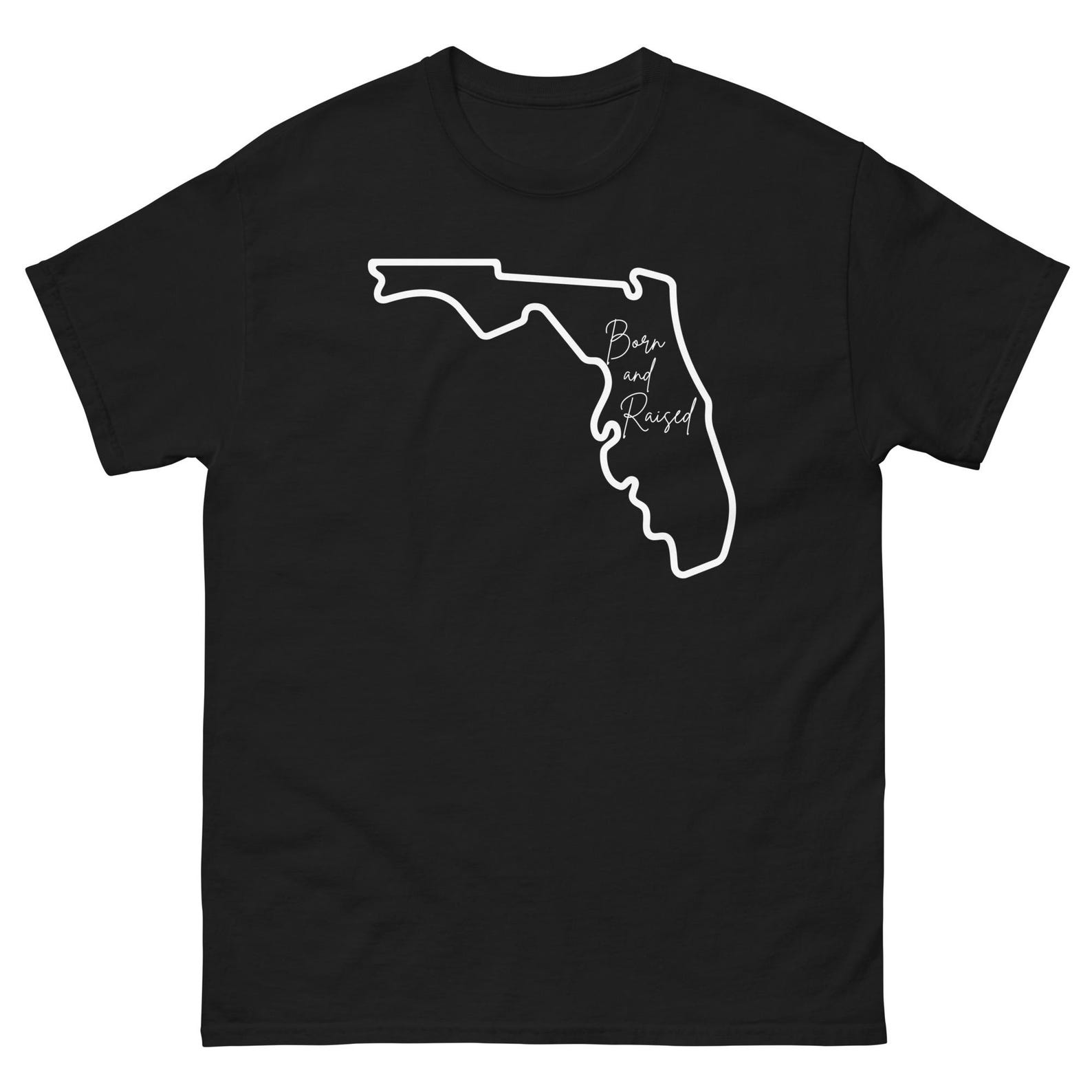 Florida Born and Raised Premium Unisex Tee (White) | Sunshine State | Florida Pride Graphic Apparel S