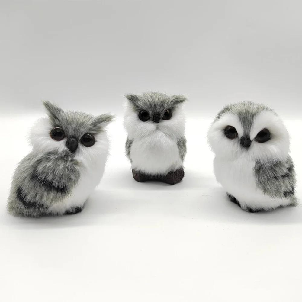 Simulation Owl Exquisite Ornament Cute Lovely Furry Home Decoration Ornament Adornment Simulation Plush Model  Kids Room Gift