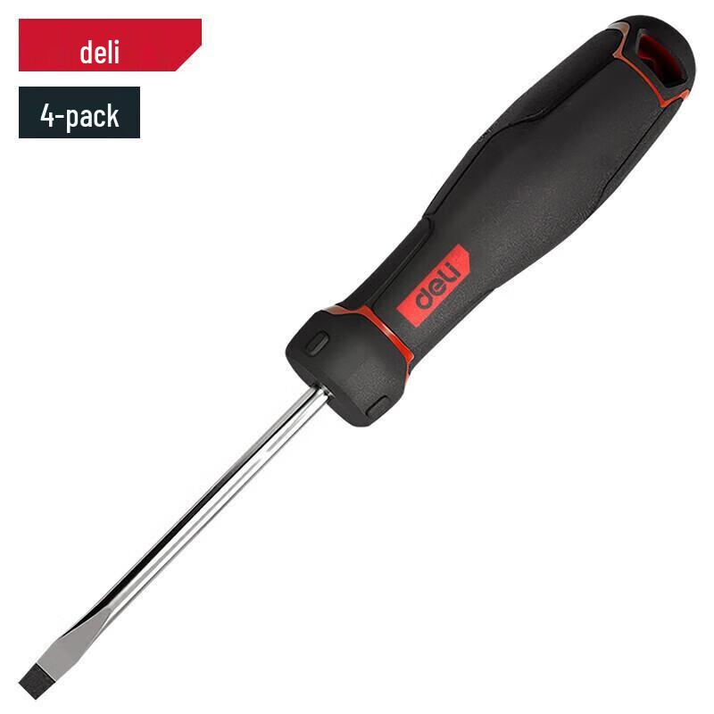 Deli 4-Piece S2 Steel Magnetic Slotted Screwdriver Set 4-Piece Set