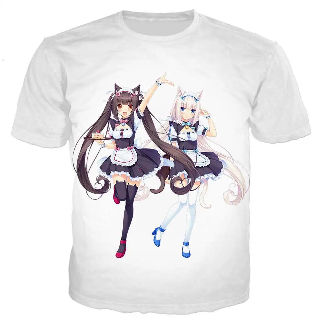 New Cool Men Women Nekopara Chocolate Vanilla 3D Printed Cute Anime Harajuku Style Street Comfortable Casual Short Sleeve T-shirt