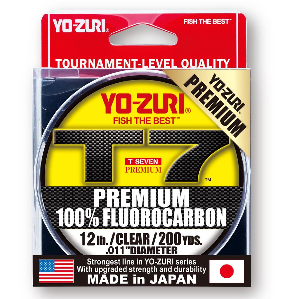 Fluorocarbon Line T7 Premium 200YDS 12Lbs Clear YO-ZURI Color