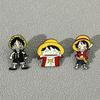 Japanese ONE PIECE Metal Badge Nautical King Luffy Character Alloy Oil Drop Brooch Accessories Pin Decoration
