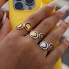Stainless Steel Water Drop Hollow Rings for Women Open Adjustable Geometric Rings Simple Stylish Party Daily Wear Jewelry Gifts