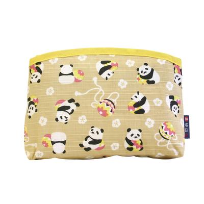 Maeda Senko Temari Vyrobeno v 10 x 16 x 4 cm "Wafubiyori" Spodní prošívaná kapsička, Panda, Béžová, Japonsko,