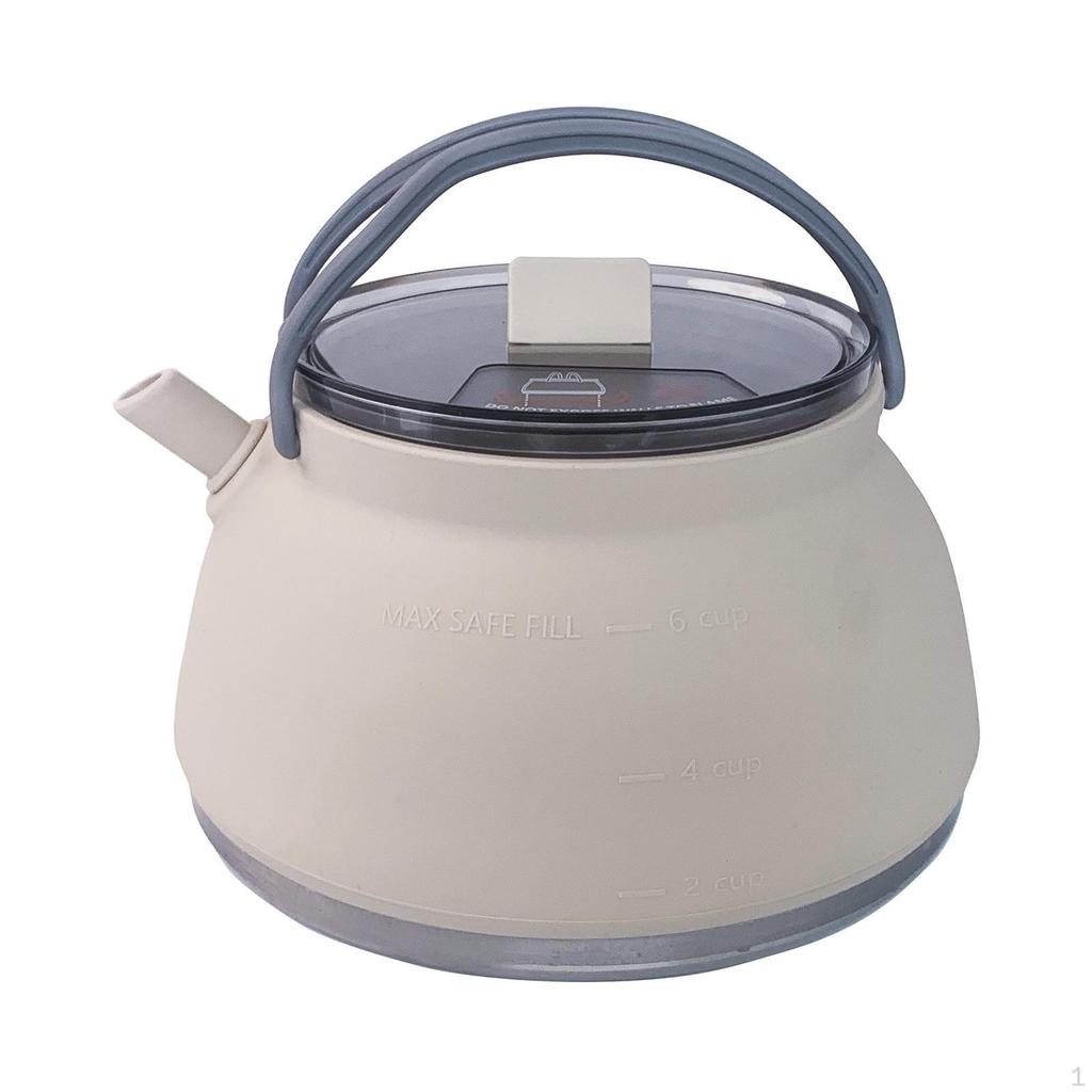 Portable Camping Kettle 1.5L Capacity Foldable Transparent Lid Coffee Pot