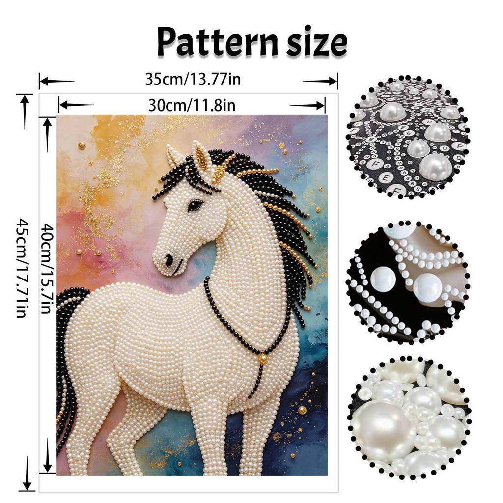Kit Pittura Perle 3D Design Cavallo Senza Cornice DIY Bead Art Tela Artigianato Fatto a Mano per Arredo Parete Camera da Letto