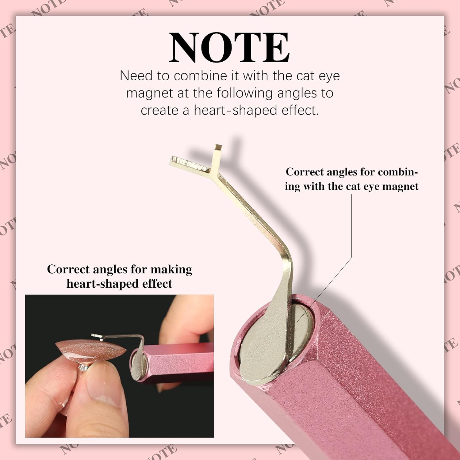 Heart Cat Eye Nail Magnet Tool,4 Pcs Professional Stainless Steel Heart Cat Eye Nail Magnet for Nails for Cat Eye Gel Nail Polish,Suitable for