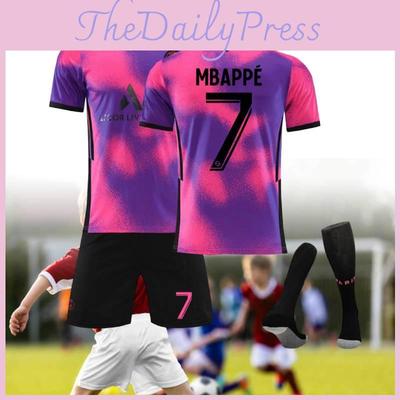 Mångsidig 2021 Paris Tredje Bortolila 7 Mbappe Fotbollsställ 4 Ramos Tröja 30 Messi Kostym
