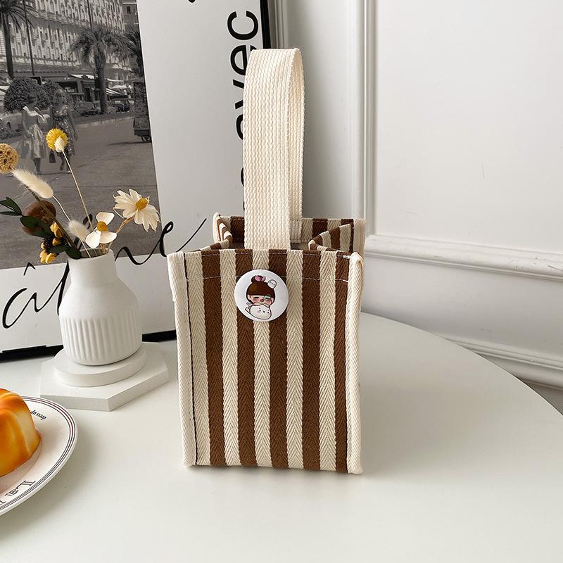 2025 new autumn and winter simple and fashionable contrasting striped handbag mother shopping bag Korean version casual handbag
