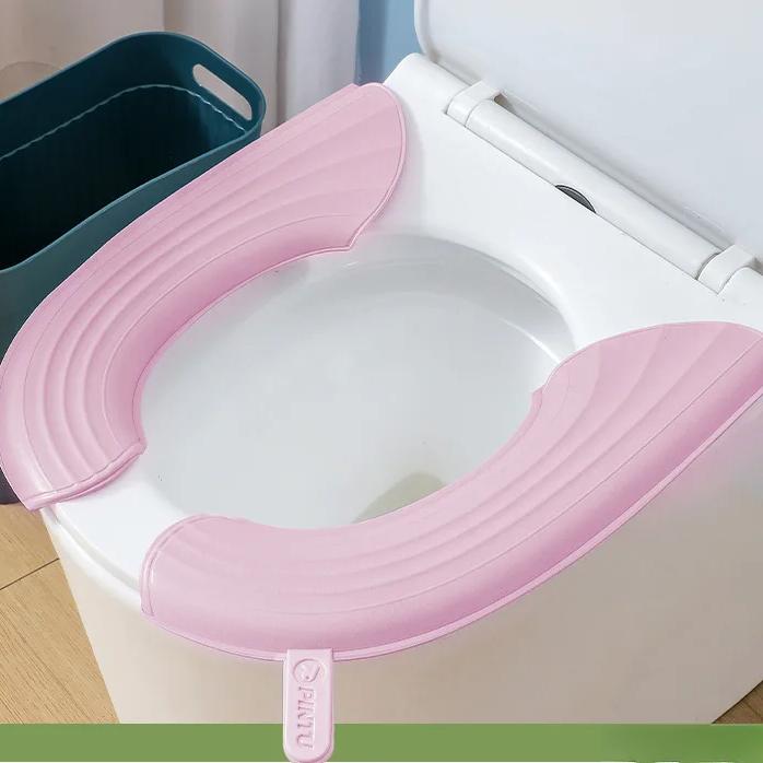 

Водонепроницаемый коврик для унитаза на все времена года, переносная подушка для сиденья унитаза, утолщенный чехол для сиденья унитаза из ЭВА, аксессуары для ванной комнаты розовый