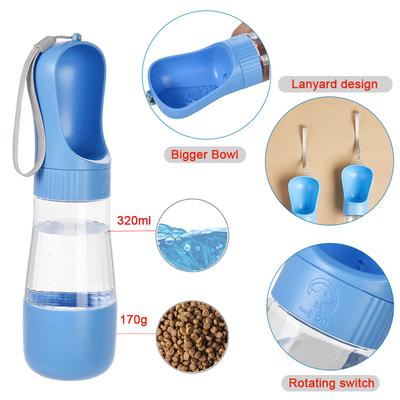 Bouteille d'eau pour chien 2 en 1 avec récipient pour nourriture, bols portables d'extérieur pour animaux de compagnie, pour petits et grands chiens, chat, fournitures pour golden retriever