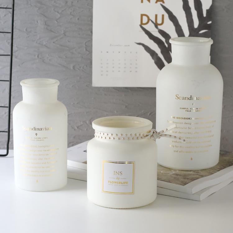 Vaso Preto Minimalista Nórdico - Branco Fosco, Decoração de Flores para Sala de Estar Pequena