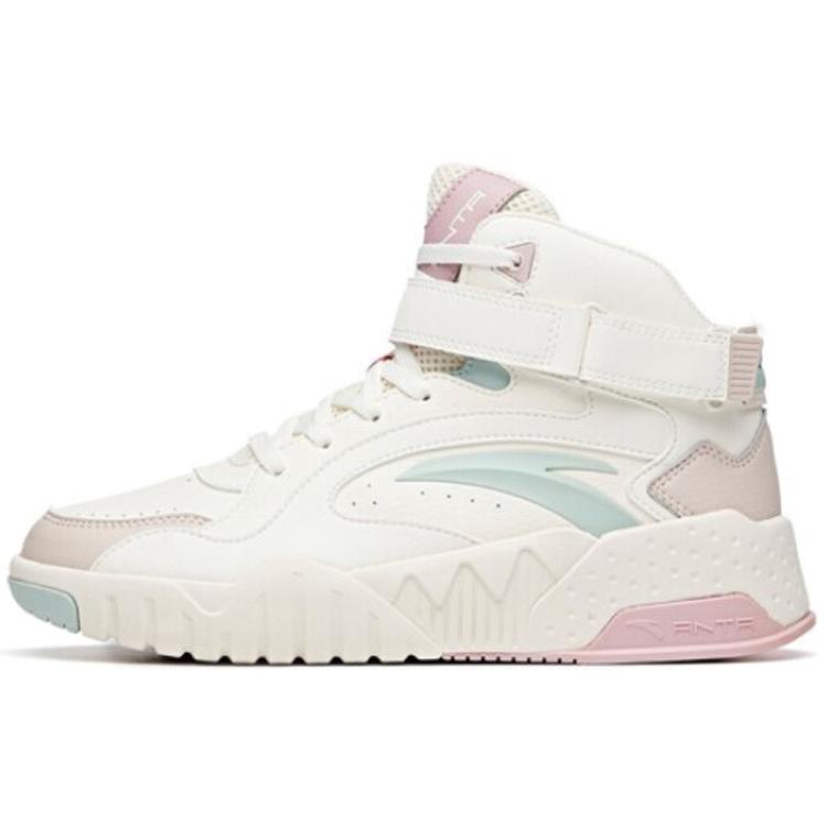

New Anta Durable Breathable High Top Skateboard Shoes Women s Lotus Gray White 922048011-2 38