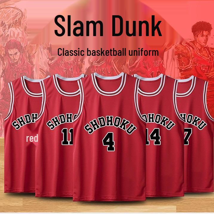 Slam Dunk Classic Jersey Set: Hanamichi Sakuragi #10 & Kaede Rukawa #11 - Customizable Basketball Uniform