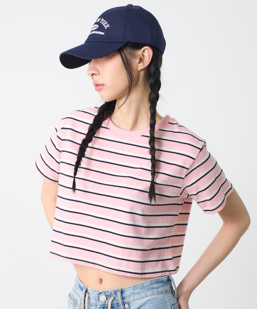 UNKNOWN PLANET Pink Striped Crop Top