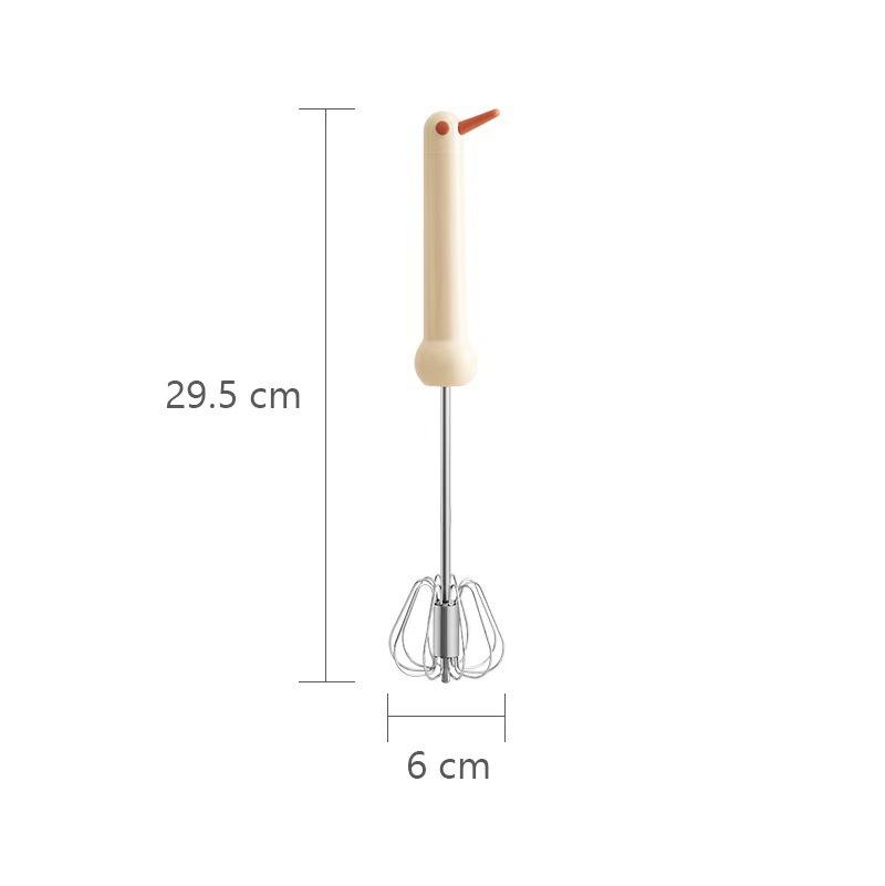 

Бытовой полуавтоматический венчик для яиц из нержавеющей стали, ручной взбиватель для сливок, миксер для яиц, пищевой инструмент для выпечки бежевый