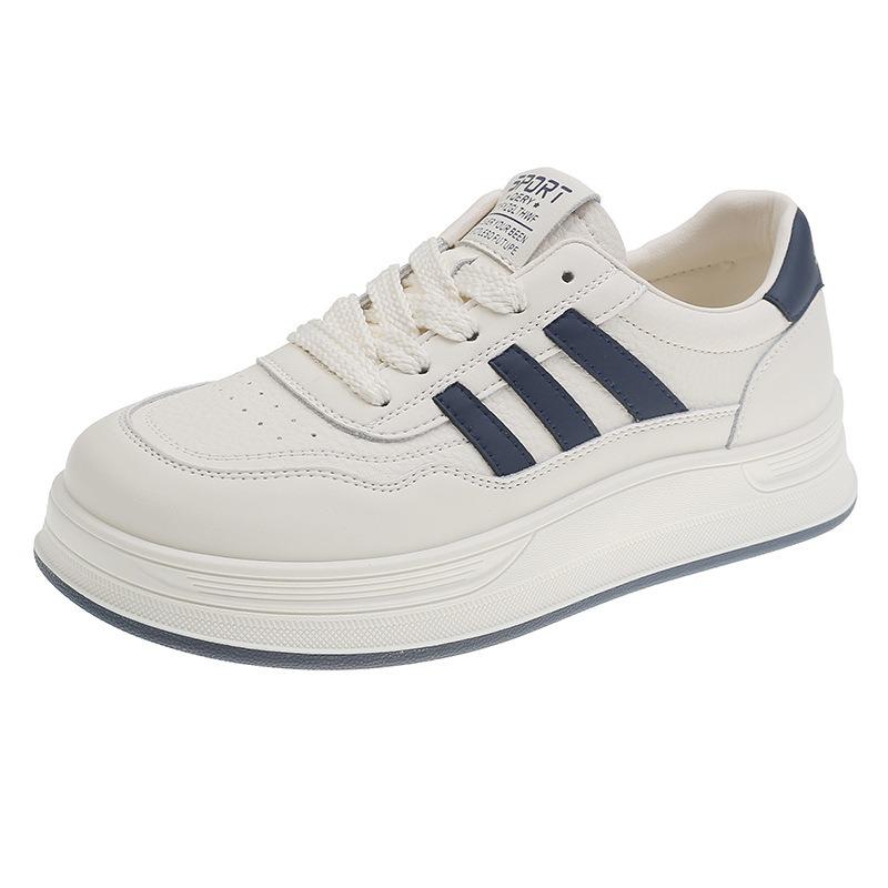 Leather platform white shoes spring new versatile soft sole not tired feet women's shoes casual sports shoes board shoes