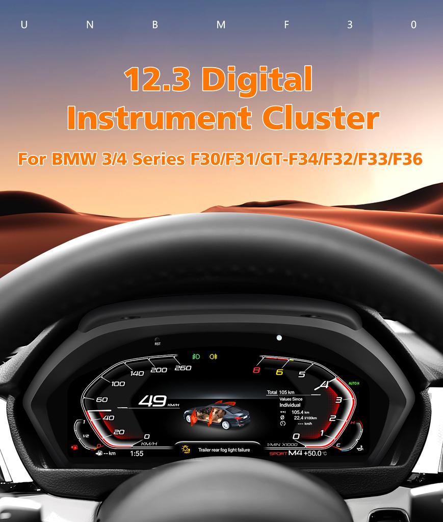 Hizpo 12.3'' 1920*720 Car Auto Lcd Dashboard Paneel for BMW 3 4 Series F30 F31 GT-F34 F32 F33 F36 418D Instr