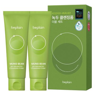 Be-Plain Mung Bean Mírně kyselá čisticí pěna Dvojitá sada, 80 ml, 2 kusy