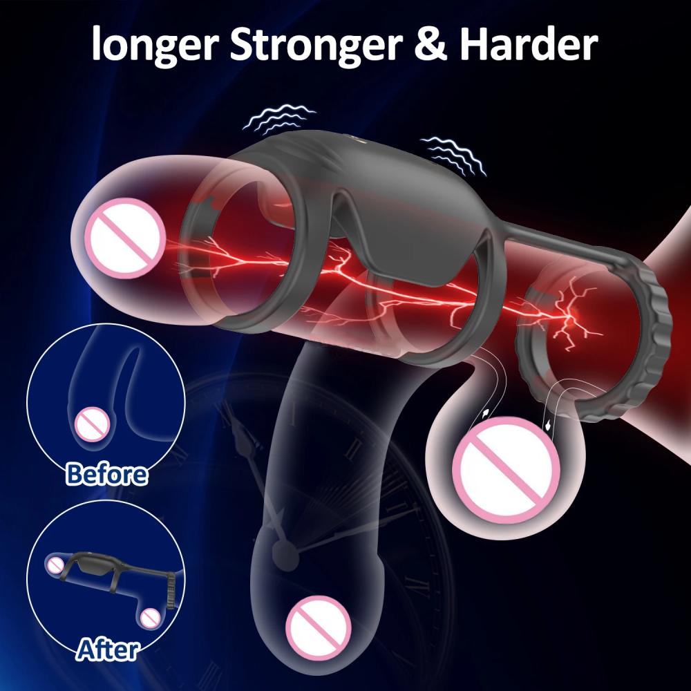 Male Vibrating Penis Ring Delay Ejaculation Penis Ring Penis Erection Massager Clitoral G-Spot Stimulation Erotic Products