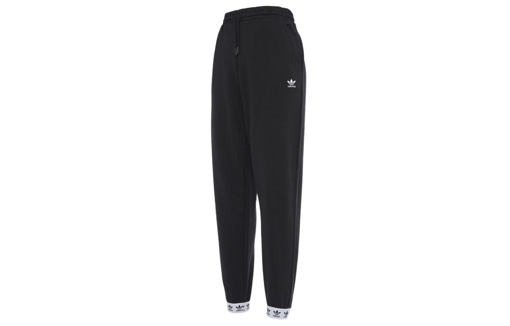 Women's Adidas Originals Tape Jogger Solid Color Fleece Lined Logo Micro Logo Elastic Cuff Thermal Casual,