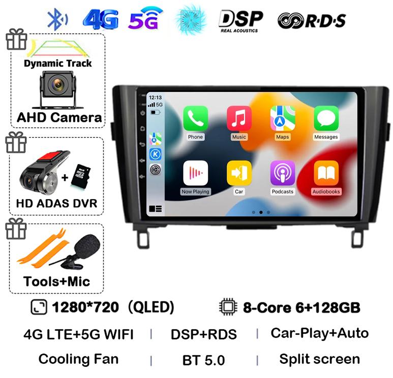Android 14 Carplay Auto For Nissan X-Trail xtrail X - Trail 3 T32 Qashqai J11 2013-2022 Car Radio Multimedia Player GPS Stereo