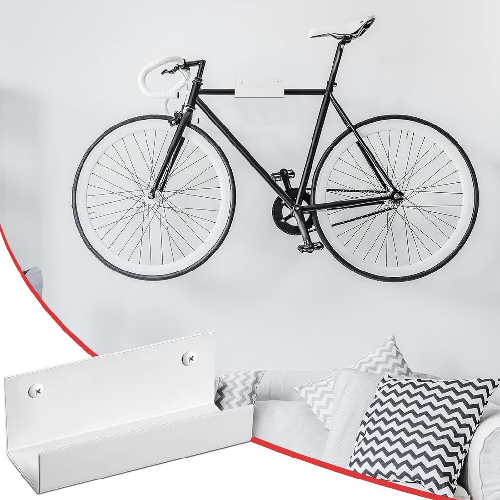 Blulu 4 Pieces Wall Mount Ladder Wall Wheelbarrow Hanger Steel Garage Storage Hook Wheelbarrow Hanger Heavy Duty Garage Storage Organizer for Hang