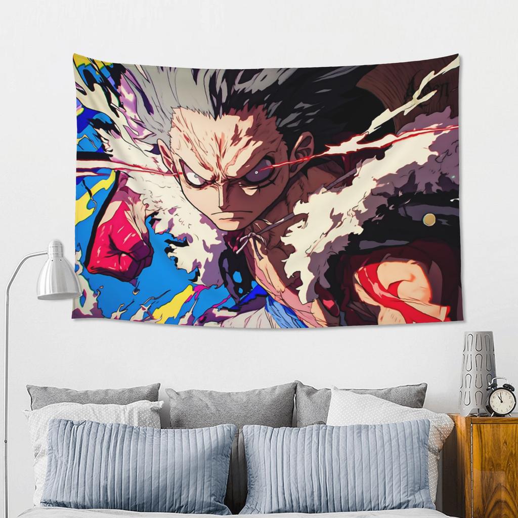 Cutecore Anime One Pieces Tapestry Bedroom Decoration Luffy Gear 4 Wall Hanging Blanket Tapestry Cool Stuff For Room