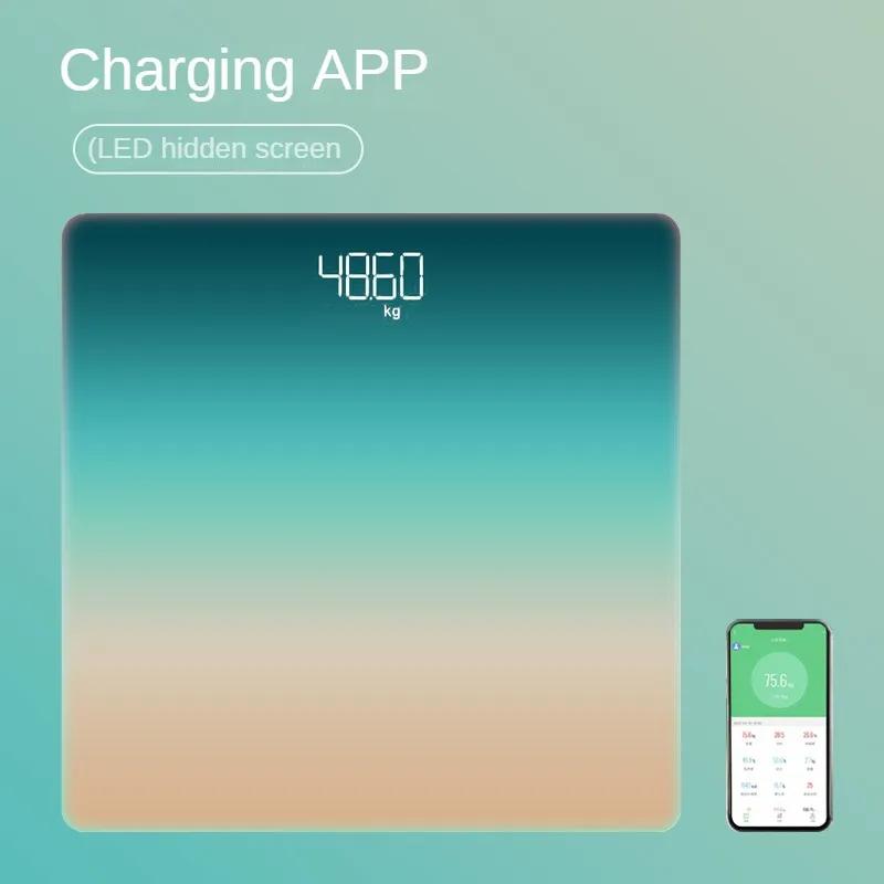 

Бытовые напольные весы для тела Беспроводные цифровые весы с закаленным стеклом ЖК-дисплей Цифровые весы для ванной комнаты и спортзала