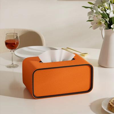 Tissue Box Cover Leather F Square Tissue Box Holder Suitable for Facial Tissues/napkins Office and Living Room Decoration Boxes