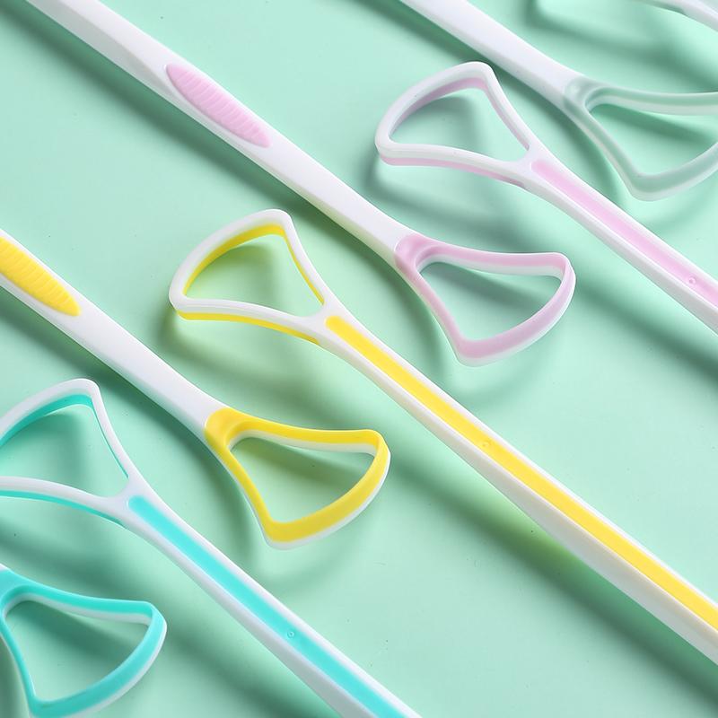 Premium 4-Piece Tongue Scraper Set Multi-Color Oral Care Tools For Fresh Breath Clean Tongue Soft Handle Design