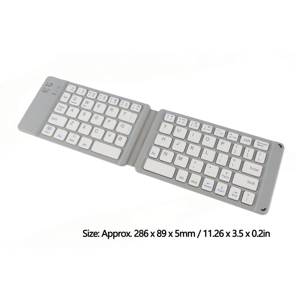 Bluetooth Foldable Keyboard Low Noise Lightweight Stylish Portable Wireless Keyboard for Travel Outdoor White