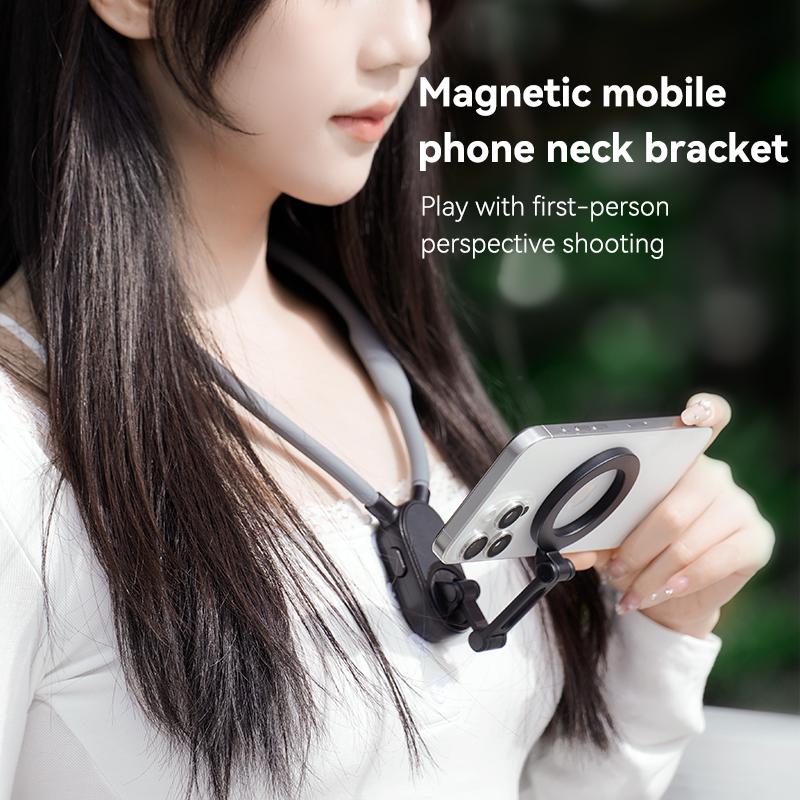 Hands Free Wearable Neck Magnetic Phone Holder Magnetic Neck Mount Hold POV Phone Hold for Iphone 16 15 SAMSUNG Huawei Xiaomi
