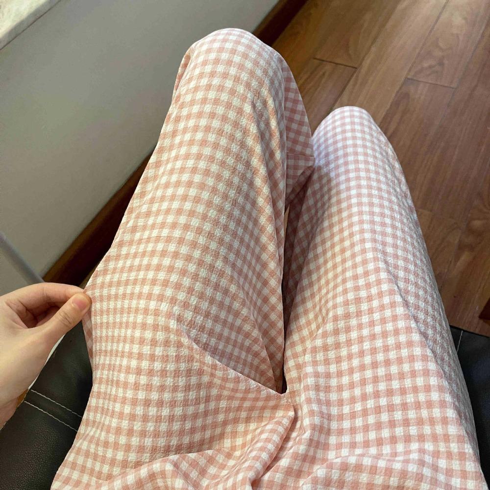 Wide Leg Casual Pants Women High Waist Sweet Trousers Fashion Girls’ Sleepwear  Spring Autumn