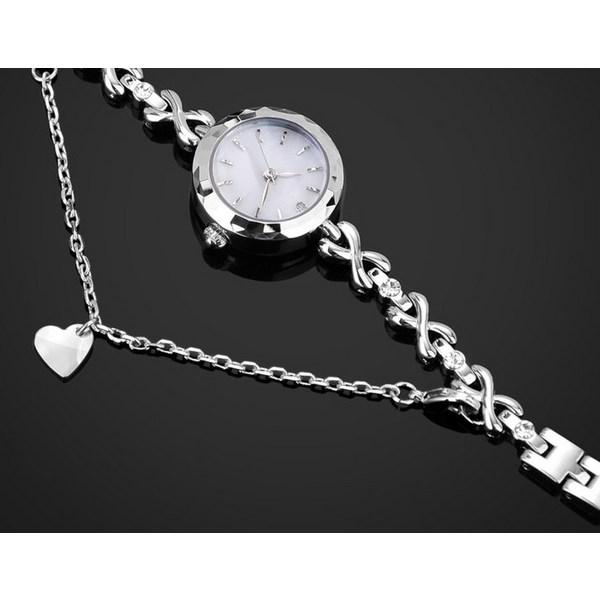 Volkswagen White Stone Layered Bracelet Watch,Korean Popular Watches