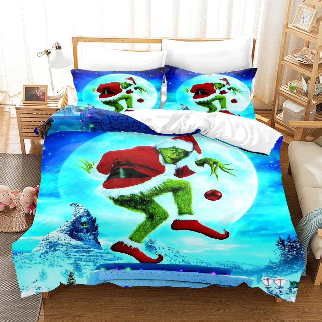 3D 3-delt europeisk og amerikansk størrelse juledynesettJulesengetøy